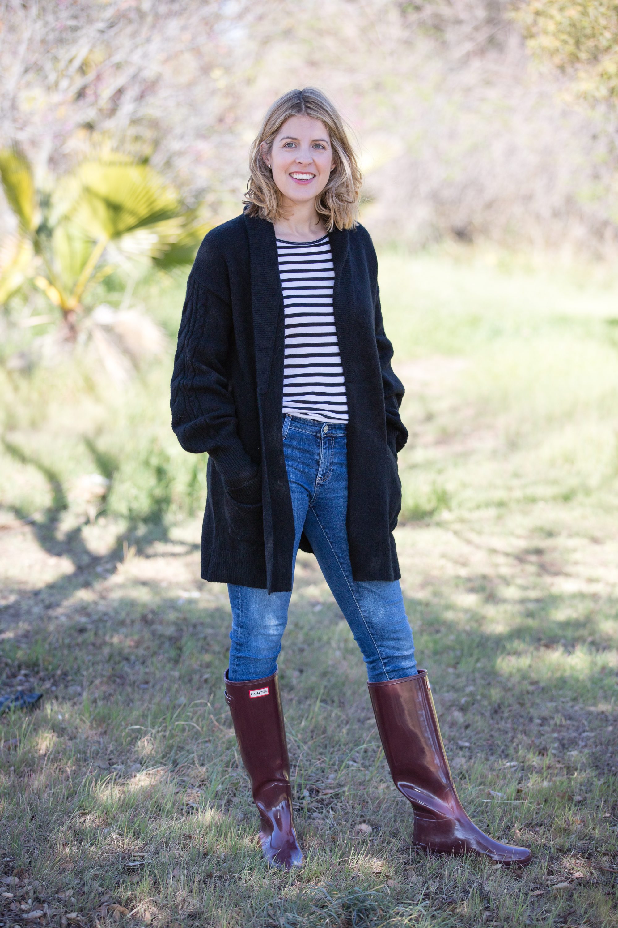 cozy black cardigan