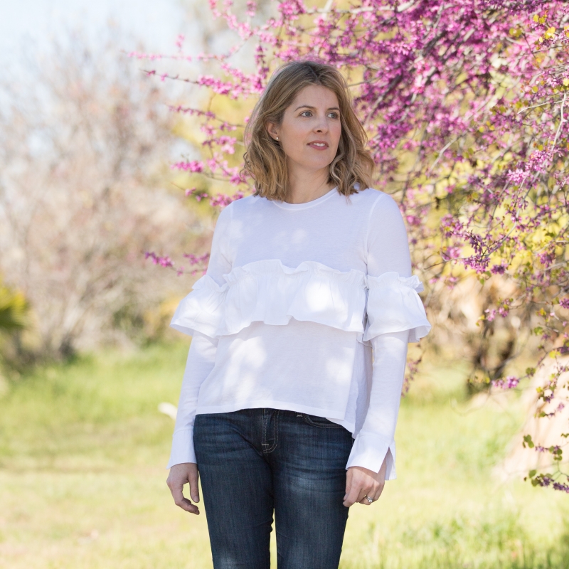 White Ruffle Shirt