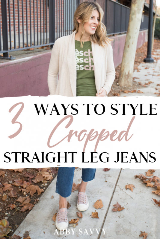 How to Style Cropped Straight Leg Jeans · Abby Savvy