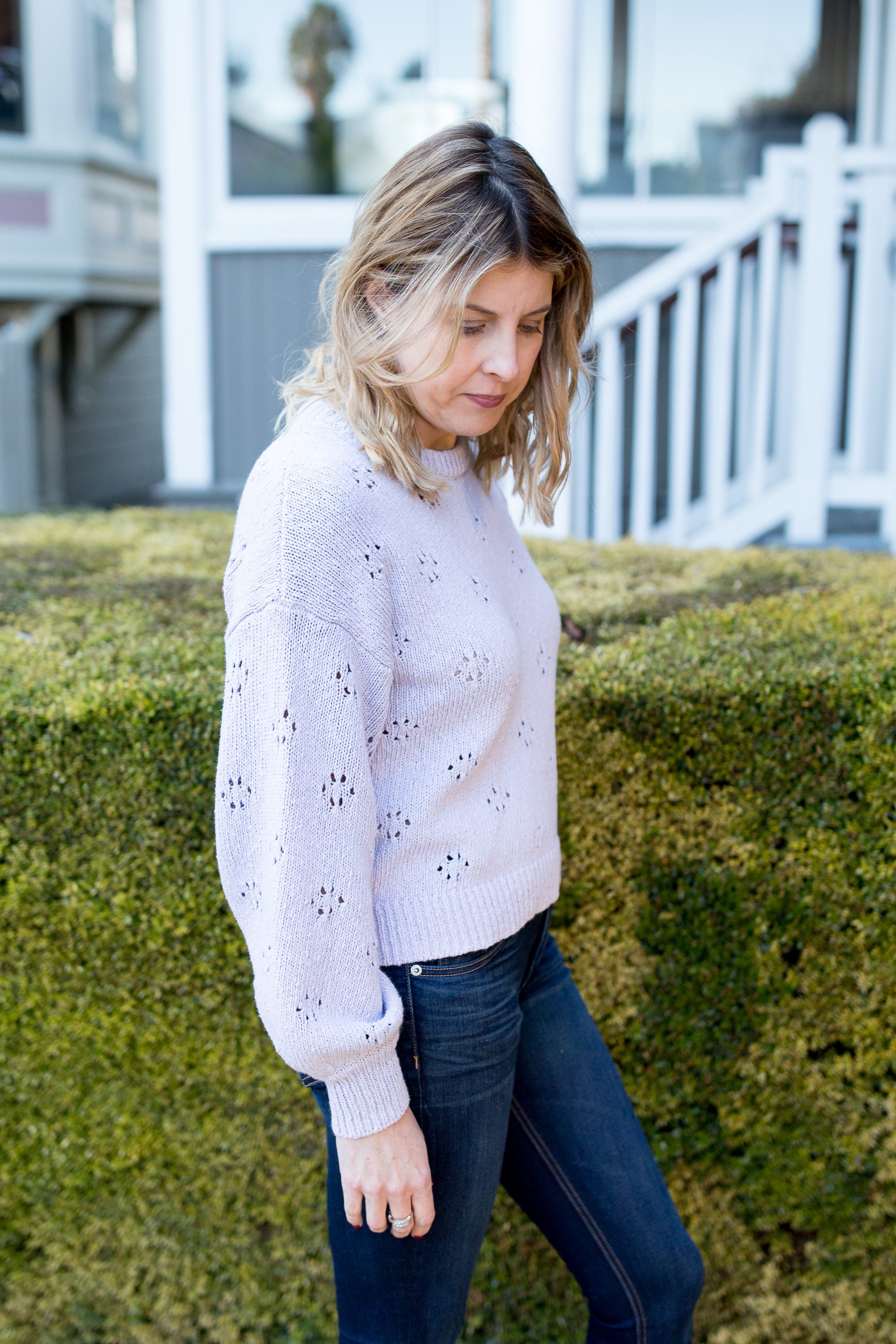 spring trend pointelle sweater